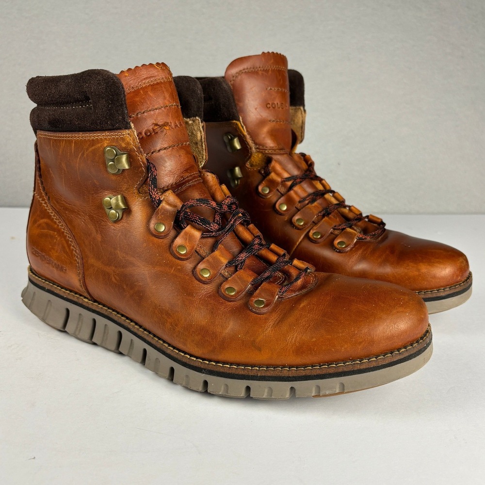 Cole Haan Zerogrand Hiker Boot Waterproof Leather British Tan C30405 8.5M Mens